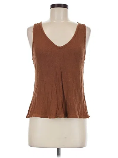 Pre-owned Unbranded Tank Top Brown Plunge Neckline Tops