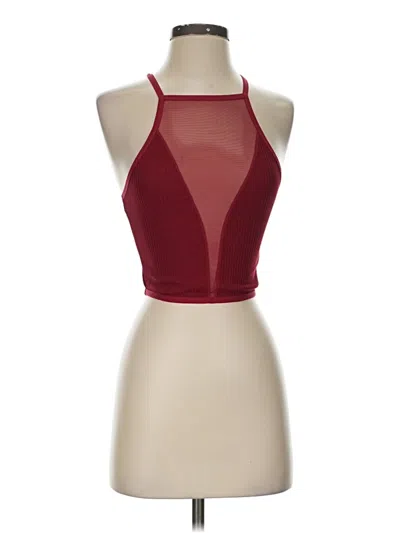 Pre-owned Unbranded Tank Top Burgundy Halter Neckline Tops