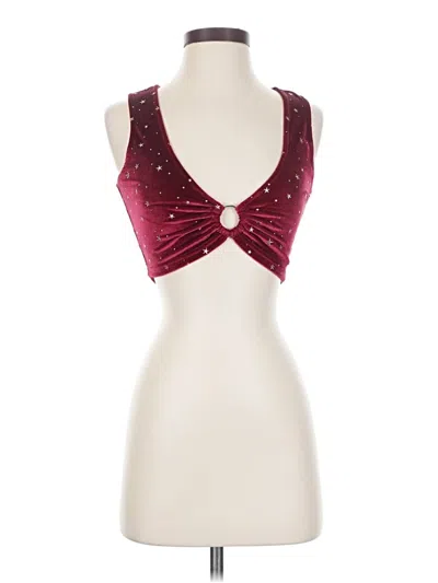 Pre-owned Unbranded Tank Top Burgundy Plunge Neckline Tops