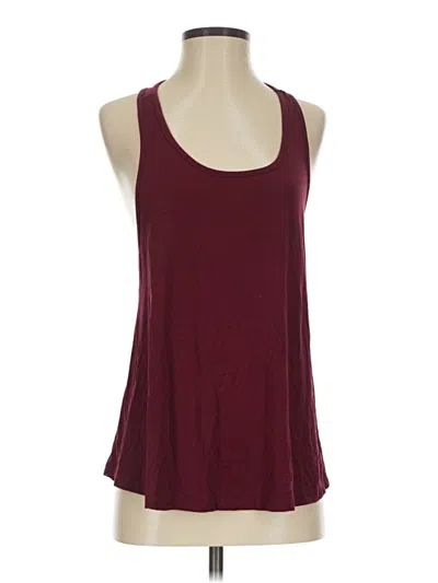 Pre-owned Unbranded Tank Top Burgundy Solid Pattern Scoop Neck Tops