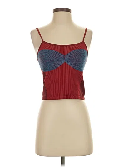 Pre-owned Unbranded Tank Top Burgundy Strapless Neckline Tops