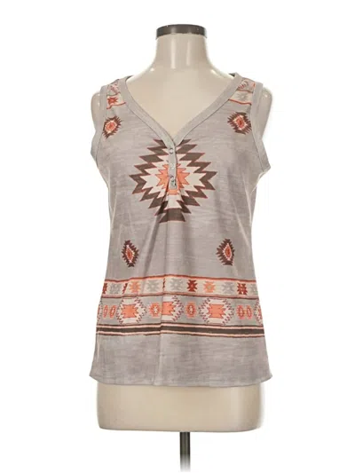 Pre-owned Unbranded Tank Top Gray Plunge Neckline Tops
