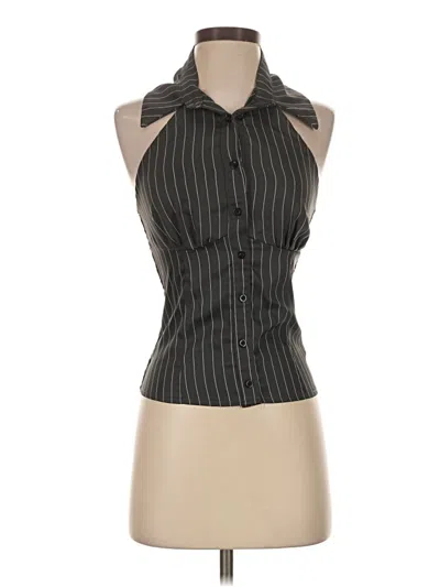 Pre-owned Unbranded Tank Top Gray Tie Neck Tops