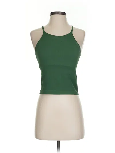 Pre-owned Unbranded Tank Top Green Halter Neckline Tops