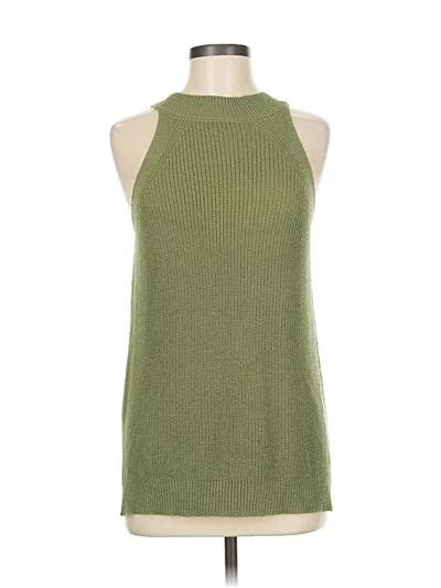 Pre-owned Unbranded Tank Top Green Halter Neckline Tops