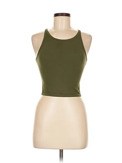 Pre-owned Unbranded Tank Top Green Halter Neckline Tops