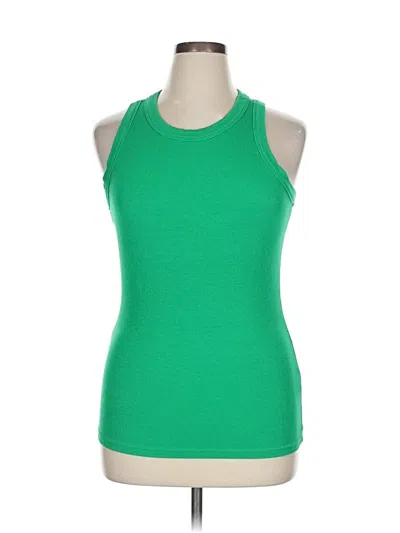 Pre-owned Unbranded Tank Top Green Halter Neckline Tops