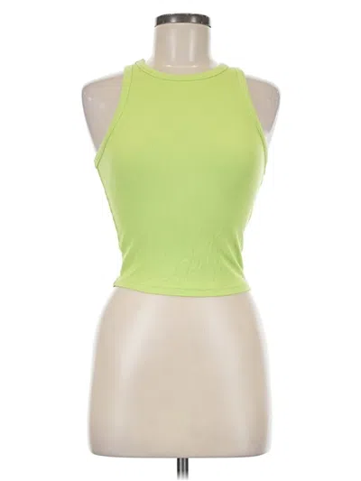 Pre-owned Unbranded Tank Top Green Halter Neckline Tops