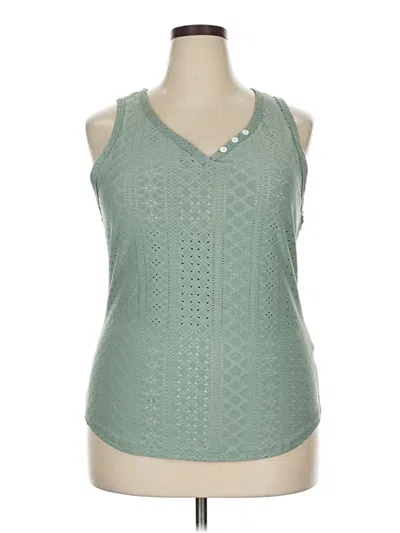 Pre-owned Unbranded Tank Top Green Halter Neckline Tops