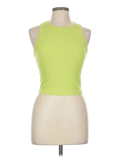 Pre-owned Unbranded Tank Top Green Halter Neckline Tops