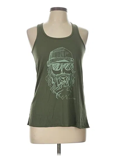 Pre-owned Unbranded Tank Top Green Halter Neckline Tops