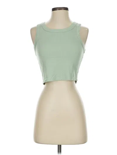 Pre-owned Unbranded Tank Top Green Halter Neckline Tops