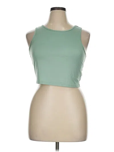 Pre-owned Unbranded Tank Top Green Halter Neckline Tops