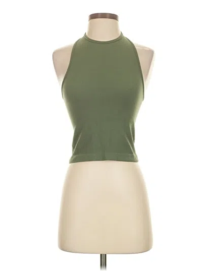 Pre-owned Unbranded Tank Top Green Halter Neckline Tops