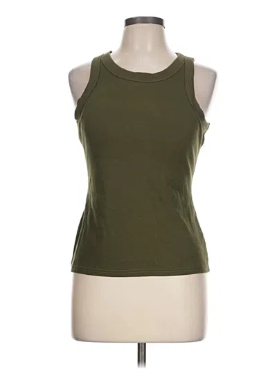 Pre-owned Unbranded Tank Top Green Halter Neckline Tops