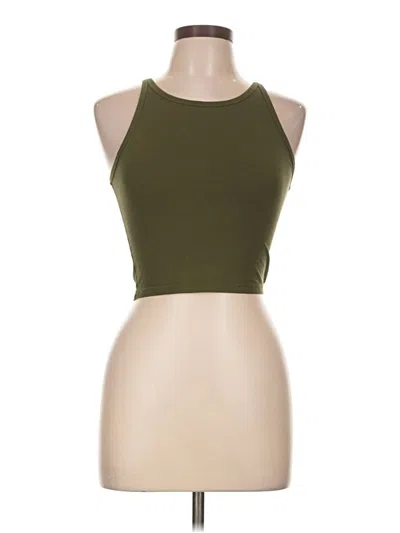 Pre-owned Unbranded Tank Top Green Halter Neckline Tops
