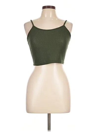 Pre-owned Unbranded Tank Top Green Halter Neckline Tops