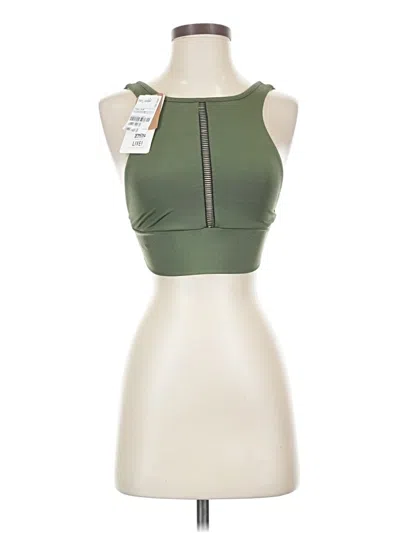 Pre-owned Unbranded Tank Top Green Halter Neckline Tops