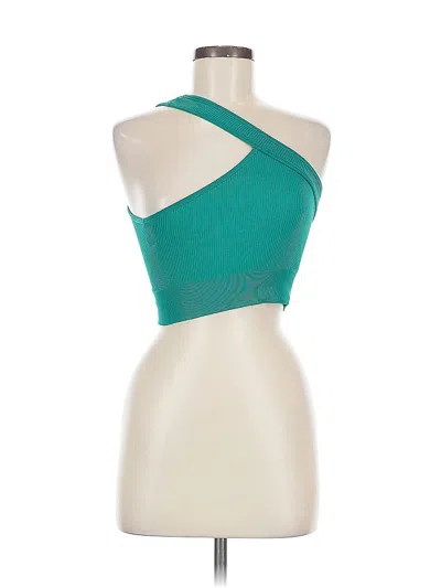 Pre-owned Unbranded Tank Top Green One Shoulder Neckline Tops