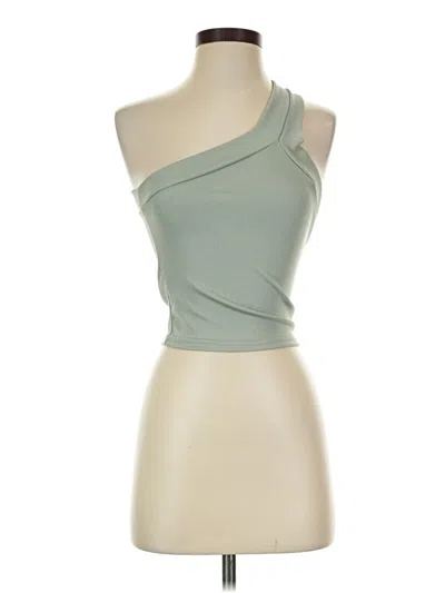 Pre-owned Unbranded Tank Top Green One Shoulder Neckline Tops