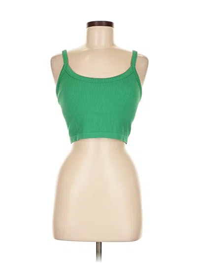 Pre-owned Unbranded Tank Top Green Strapless Neckline Tops