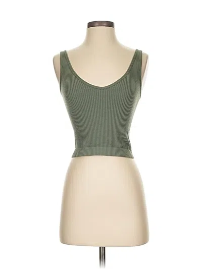 Pre-owned Unbranded Tank Top Green Strapless Neckline Tops