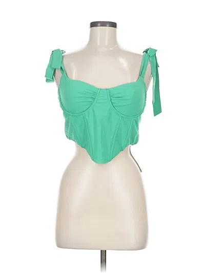 Pre-owned Unbranded Tank Top Green Strapless Neckline Tops