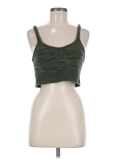 Pre-owned Unbranded Tank Top Green Strapless Neckline Tops