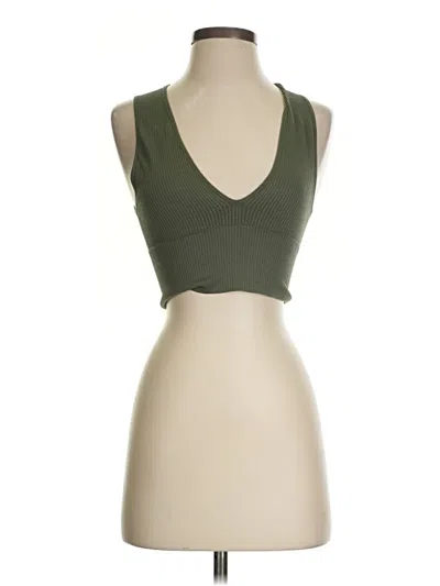 Pre-owned Unbranded Tank Top Green Strapless Neckline Tops