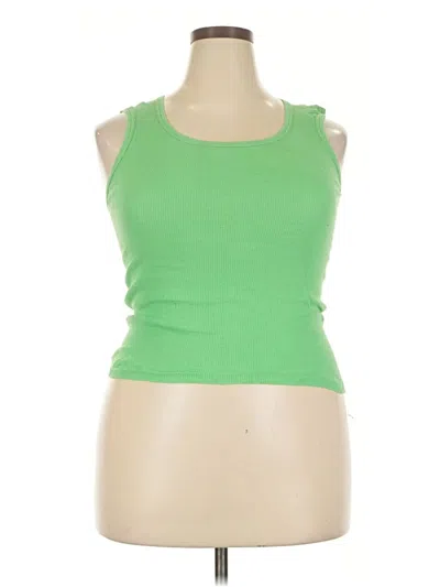 Pre-owned Unbranded Tank Top Green Strapless Neckline Tops