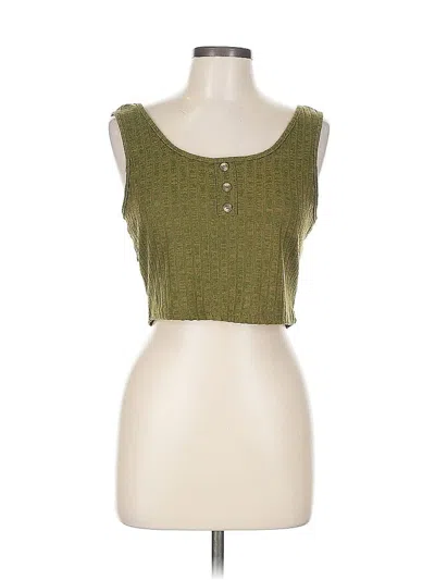 Pre-owned Unbranded Tank Top Green Sweetheart Neckline Tops