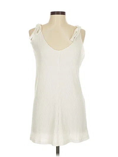 Pre-owned Unbranded Tank Top Ivory Cold Shoulder Neckline Tops In White