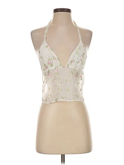 Pre-owned Unbranded Tank Top Ivory Halter Neckline Tops