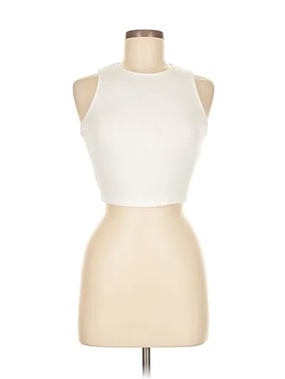 Pre-owned Unbranded Tank Top Ivory Halter Neckline Tops In White