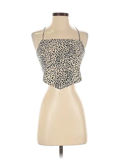 Pre-owned Unbranded Tank Top Ivory Halter Neckline Tops In White