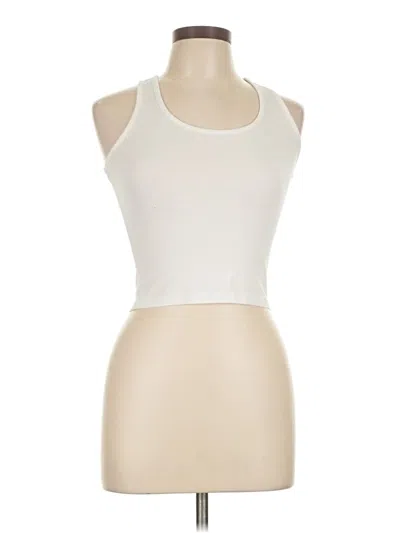 Pre-owned Unbranded Tank Top Ivory Halter Neckline Tops In White