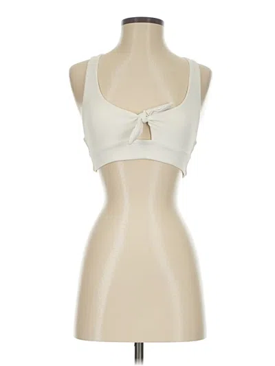 Pre-owned Unbranded Tank Top Ivory Halter Neckline Tops In White