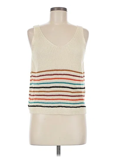 Pre-owned Unbranded Tank Top Ivory Halter Neckline Tops In White
