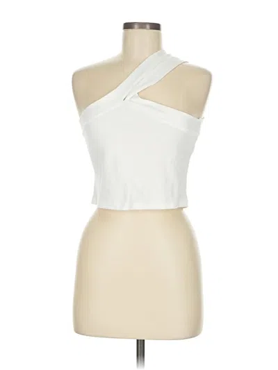 Pre-owned Unbranded Tank Top Ivory One Shoulder Neckline Tops