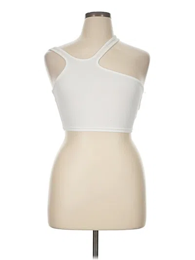 Pre-owned Unbranded Tank Top Ivory One Shoulder Neckline Tops