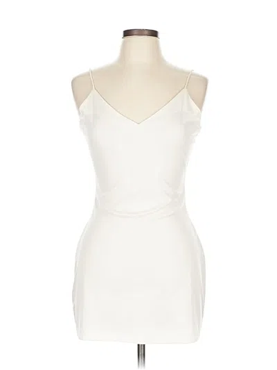 Pre-owned Unbranded Tank Top Ivory Solid Pattern Strapless Neckline Tops In White