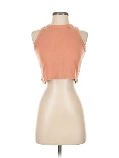 Pre-owned Unbranded Tank Top Orange Halter Neckline Tops