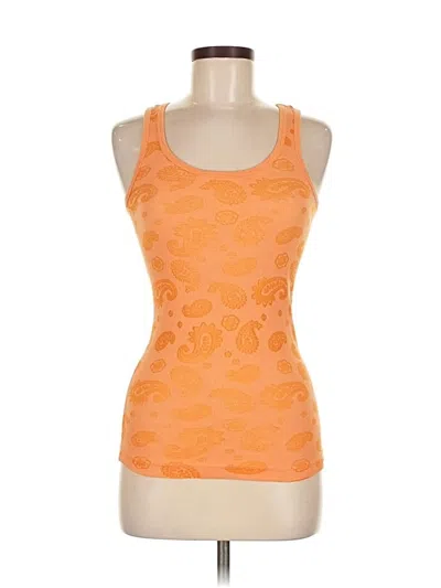 Pre-owned Unbranded Tank Top Orange Halter Neckline Tops