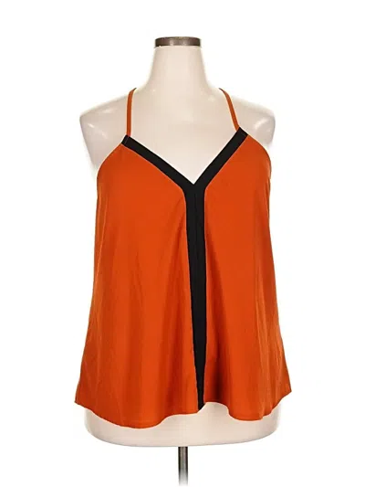 Pre-owned Unbranded Tank Top Orange Halter Neckline Tops