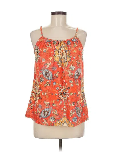 Pre-owned Unbranded Tank Top Orange Halter Neckline Tops