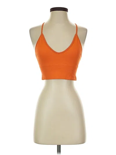 Pre-owned Unbranded Tank Top Orange Halter Neckline Tops