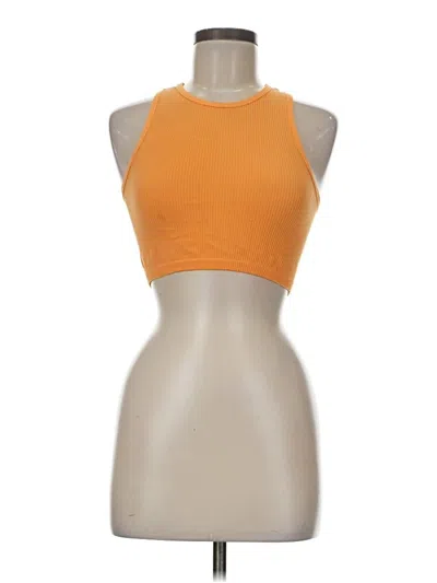 Pre-owned Unbranded Tank Top Orange Halter Neckline Tops