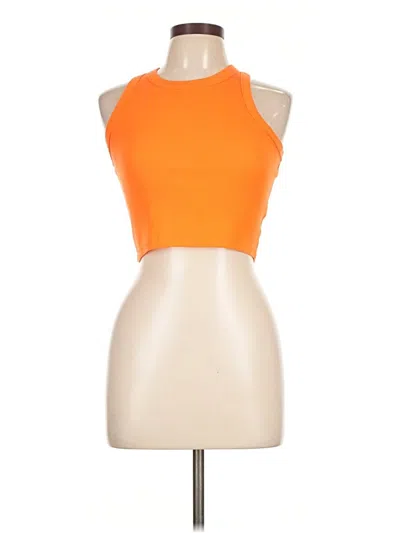 Pre-owned Unbranded Tank Top Orange Halter Neckline Tops
