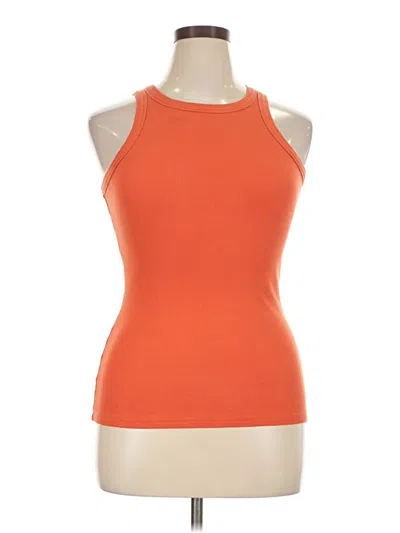 Pre-owned Unbranded Tank Top Orange Halter Neckline Tops