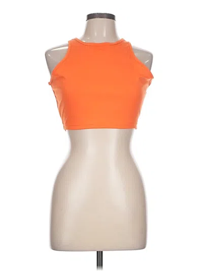 Pre-owned Unbranded Tank Top Orange Halter Neckline Tops
